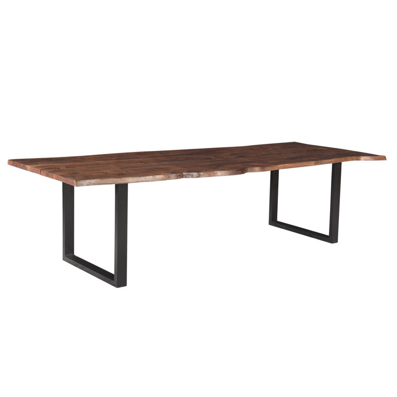 Millwood Pines Heslin Solid Wood Top Metal Base Dining Table & Reviews